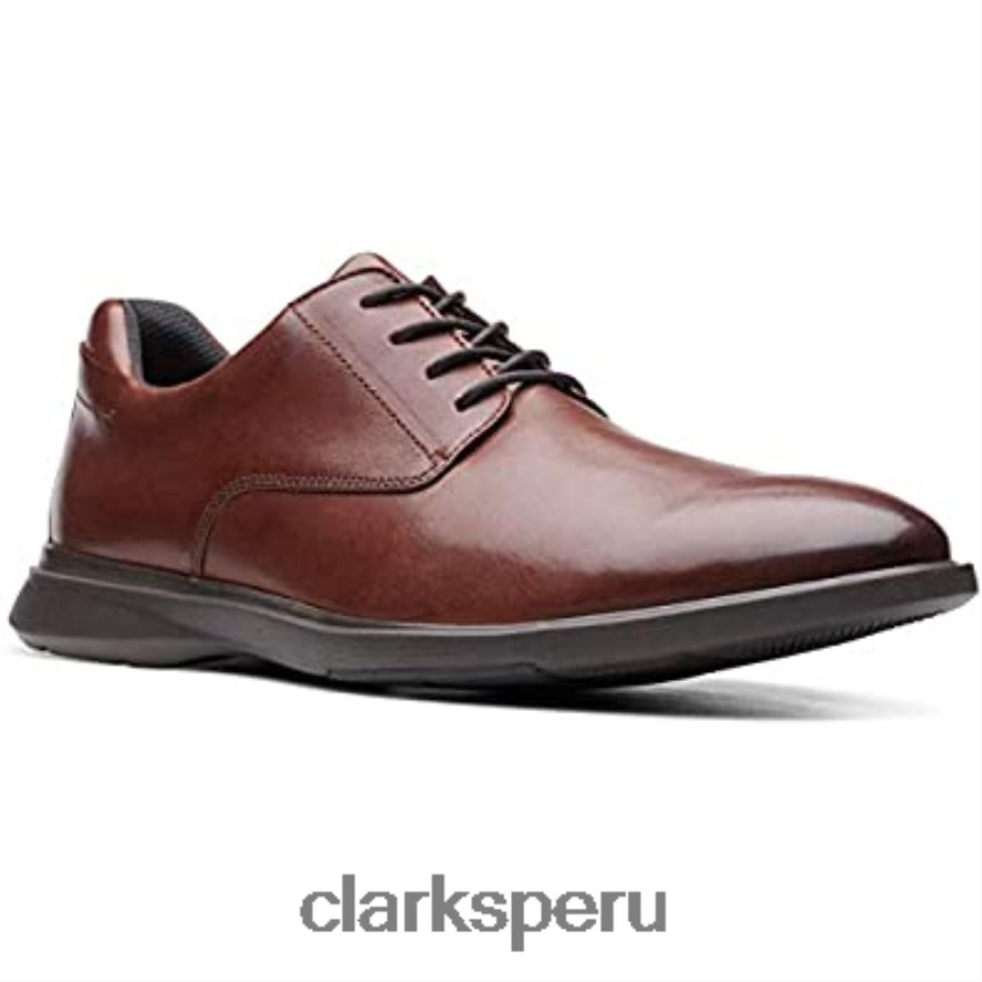 zapatos clarks un lipari park para hombre de cuero mahoga ny hombres Clarks 40N4LX403 cuero caoba