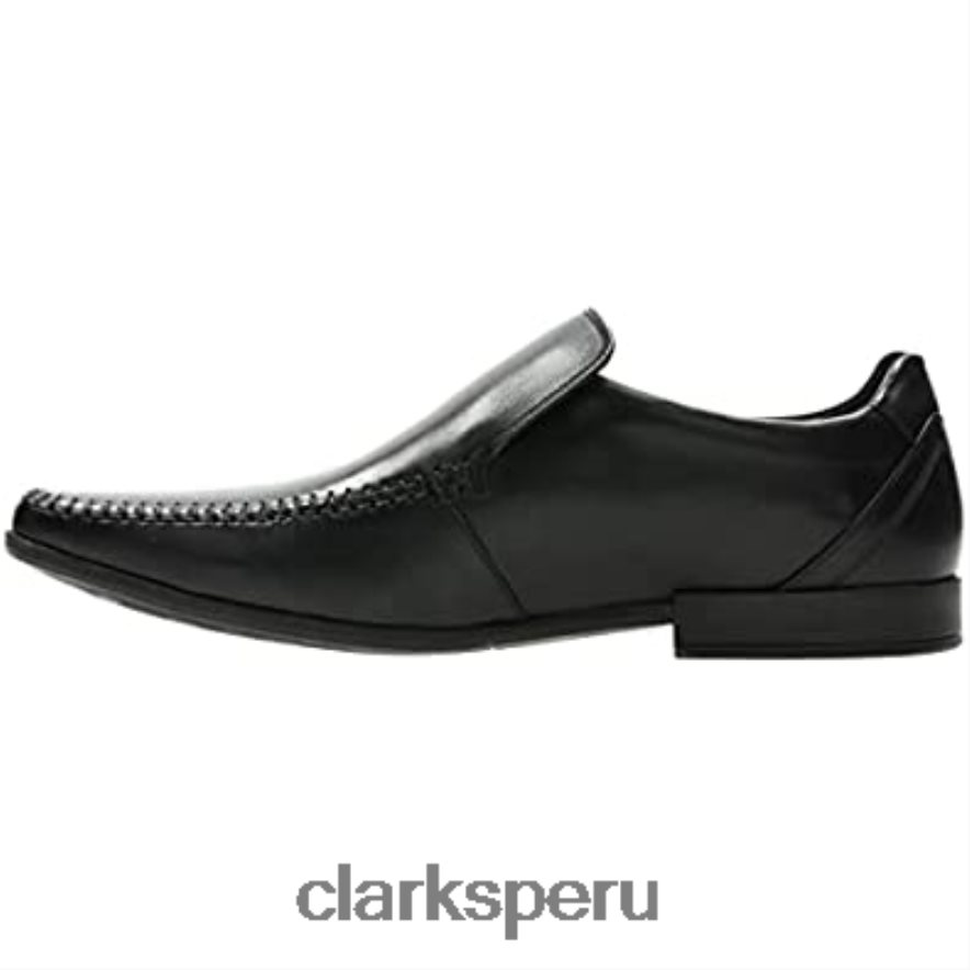 zapatos de cuero con costura glement negro clarks hombres Clarks 40N4LX1333