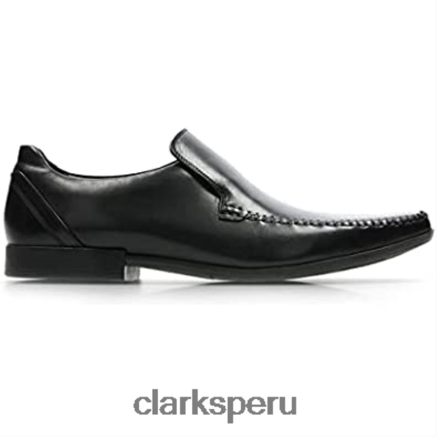 zapatos de cuero con costura glement negro clarks hombres Clarks 40N4LX1333