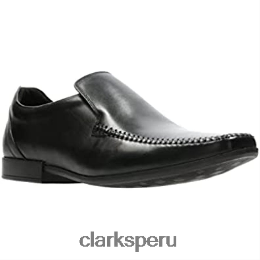 zapatos de cuero con costura glement negro clarks hombres Clarks 40N4LX1333