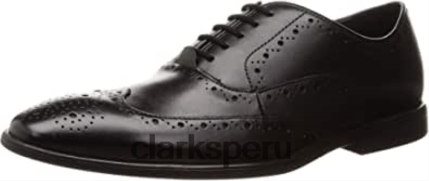 Clarks Bampton Rhodes Oxford plano de cuero negro para hombre hombres Clarks 40N4LX1898 cuero negro