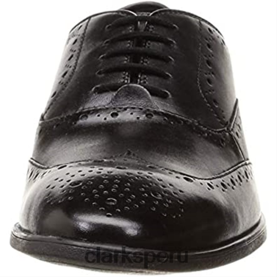 Clarks Bampton Rhodes Oxford plano de cuero negro para hombre hombres Clarks 40N4LX1898 cuero negro