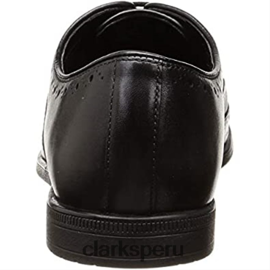 Clarks Bampton Rhodes Oxford plano de cuero negro para hombre hombres Clarks 40N4LX1898 cuero negro