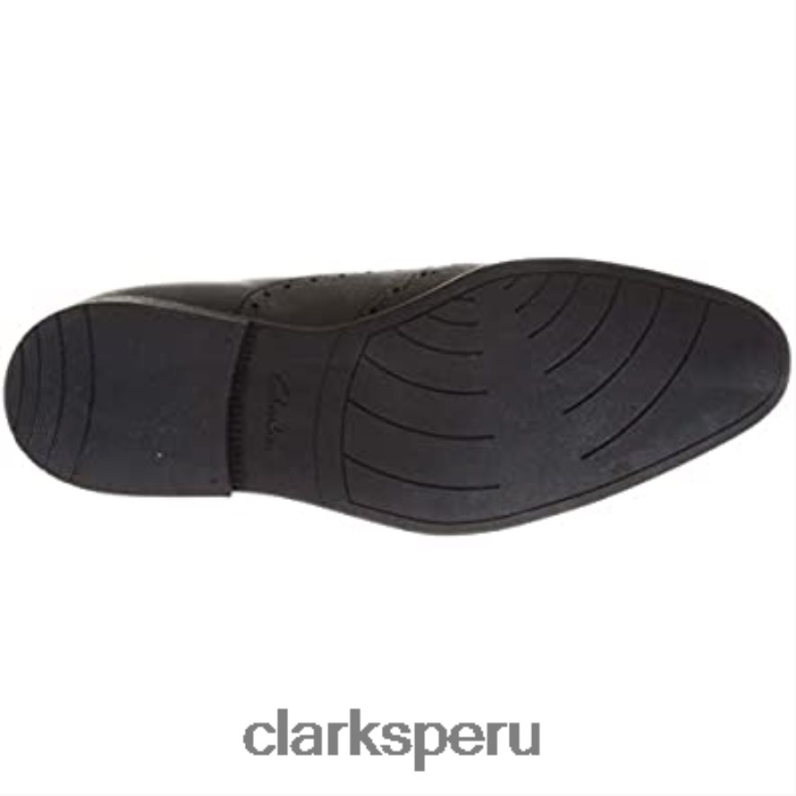 Clarks Bampton Rhodes Oxford plano de cuero negro para hombre hombres Clarks 40N4LX1898 cuero negro