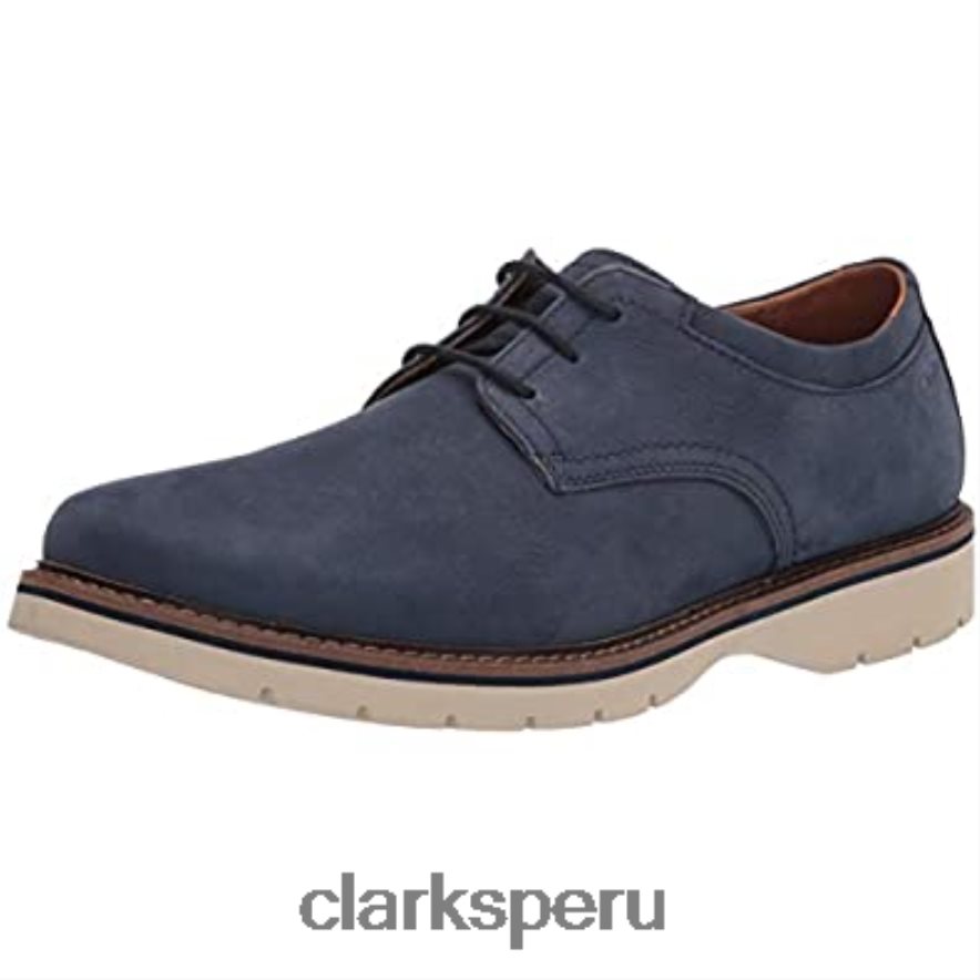 Clarks Bayhill Plaoxford Nubuck azul oscuro para hombre hombres Clarks 40N4LX1197