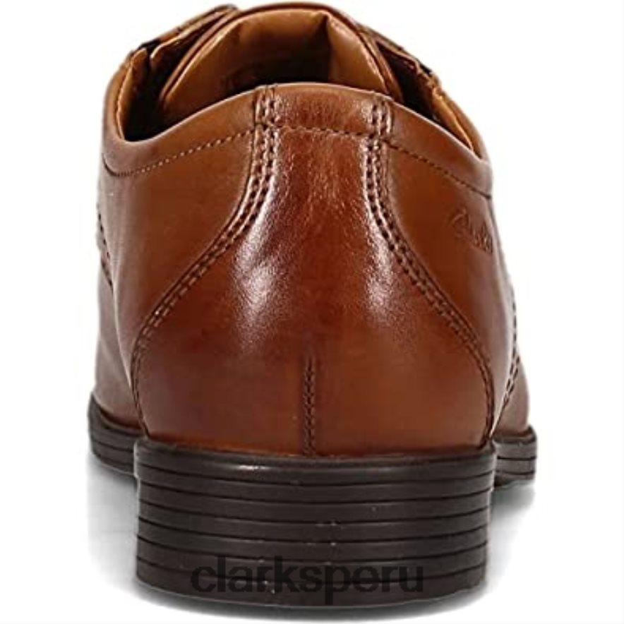 Clarks Whiddon Pace Oxford de cuero tostado oscuro para hombre hombres Clarks 40N4LX323