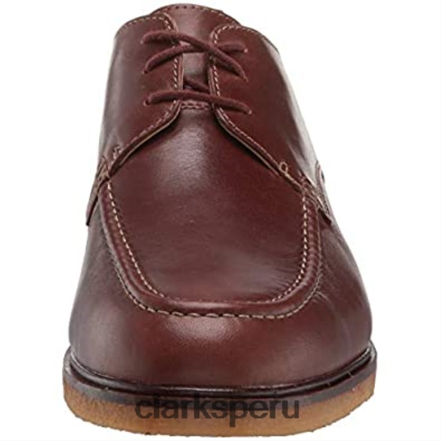 Delantal Clarkdale de cuero marrón oscuro para hombre Oxford hombres Clarks 40N4LX2336 cuero bronceado oscuro
