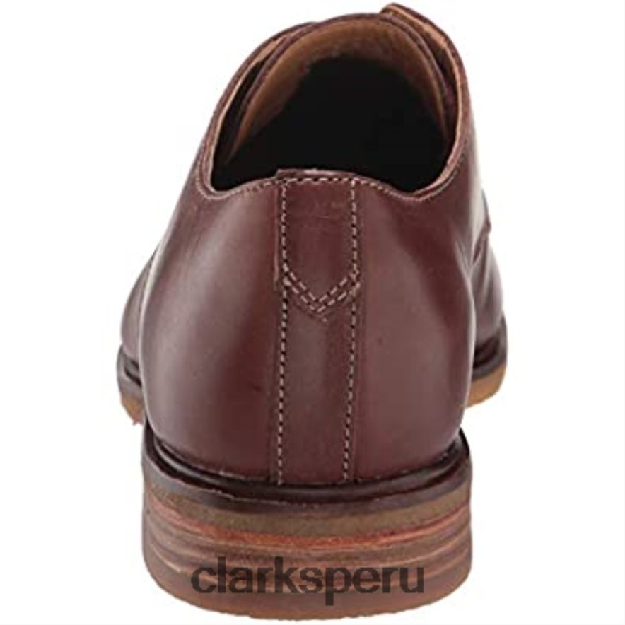 Delantal Clarkdale de cuero marrón oscuro para hombre Oxford hombres Clarks 40N4LX2336 cuero bronceado oscuro