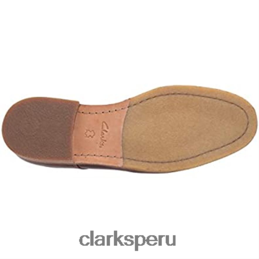 Delantal Clarkdale de cuero marrón oscuro para hombre Oxford hombres Clarks 40N4LX2336 cuero bronceado oscuro