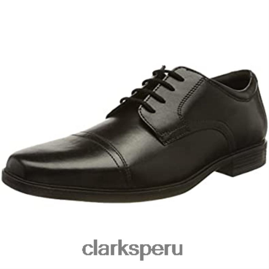 Gorra clarks howard negra para hombre oxford hombres Clarks 40N4LX809 cuero negro