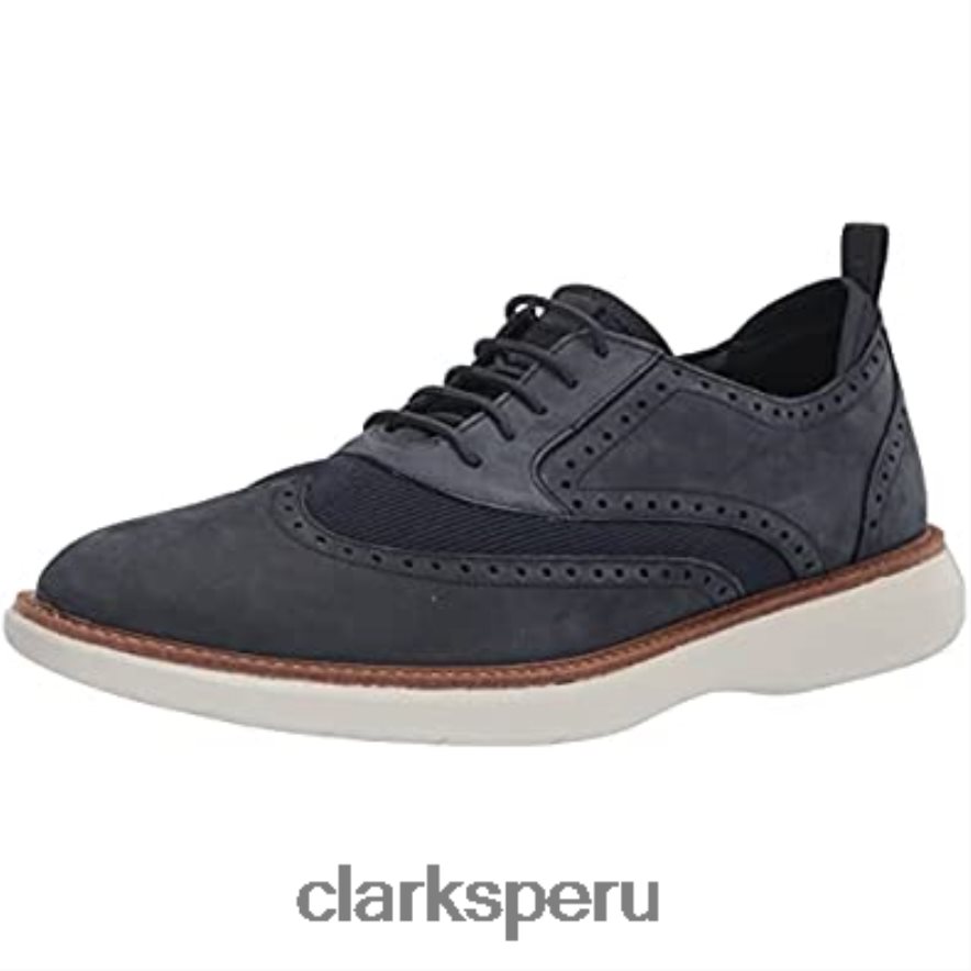 clarks brantoxford de hombre de nubuck azul marino hombres Clarks 40N4LX1604 nubuck azul marino