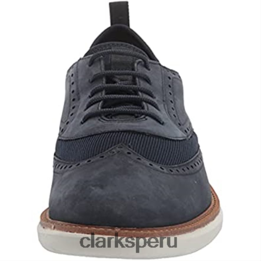 clarks brantoxford de hombre de nubuck azul marino hombres Clarks 40N4LX1604 nubuck azul marino