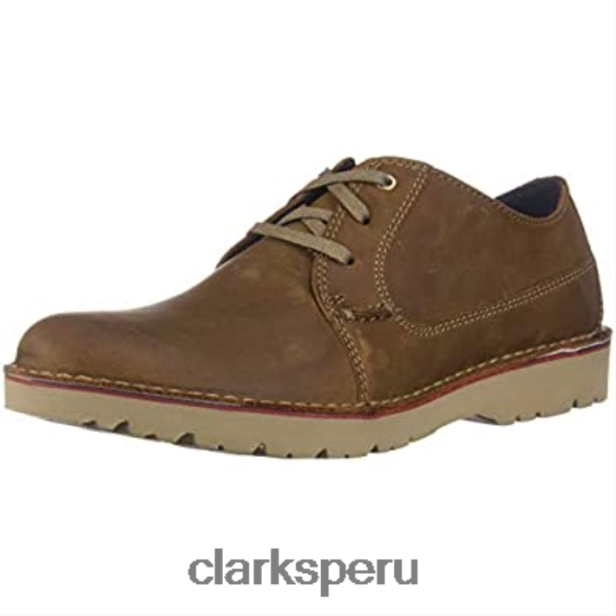 clarks vargo plaoxford de cuero tostado oscuro para hombre hombres Clarks 40N4LX1051 cuero bronceado oscuro