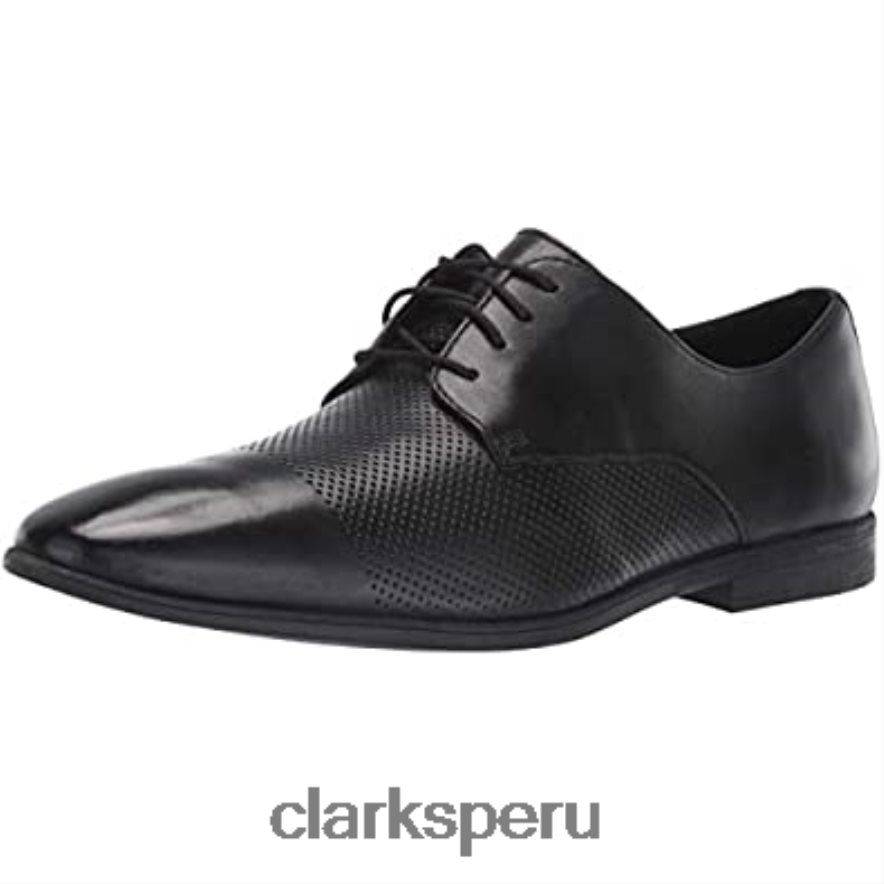 gorra bampton de hombre de cuero negro oxford clarks hombres Clarks 40N4LX2836