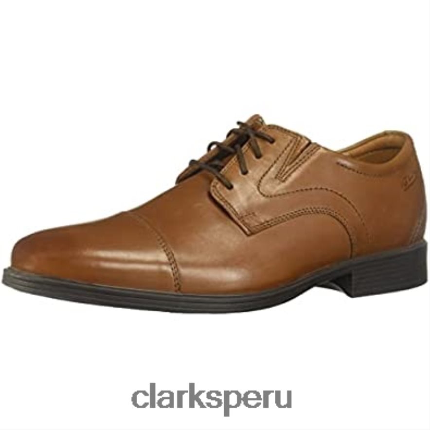 gorra whiddon de cuero marrón oscuro para hombre oxford clarks hombres Clarks 40N4LX1164 cuero bronceado oscuro