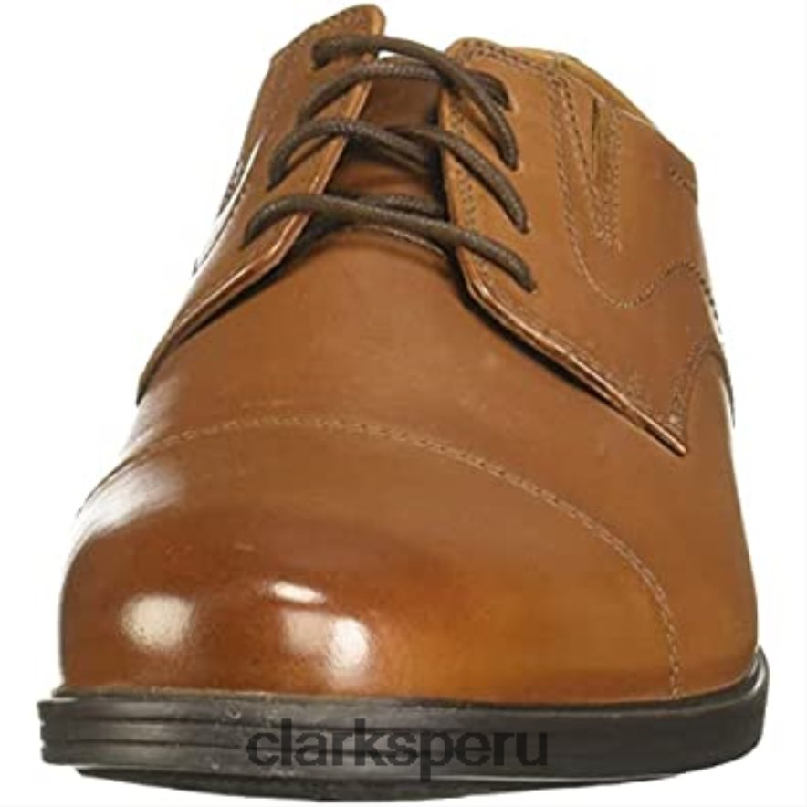 gorra whiddon de cuero marrón oscuro para hombre oxford clarks hombres Clarks 40N4LX1164 cuero bronceado oscuro