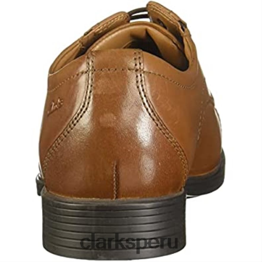 gorra whiddon de cuero marrón oscuro para hombre oxford clarks hombres Clarks 40N4LX1164 cuero bronceado oscuro
