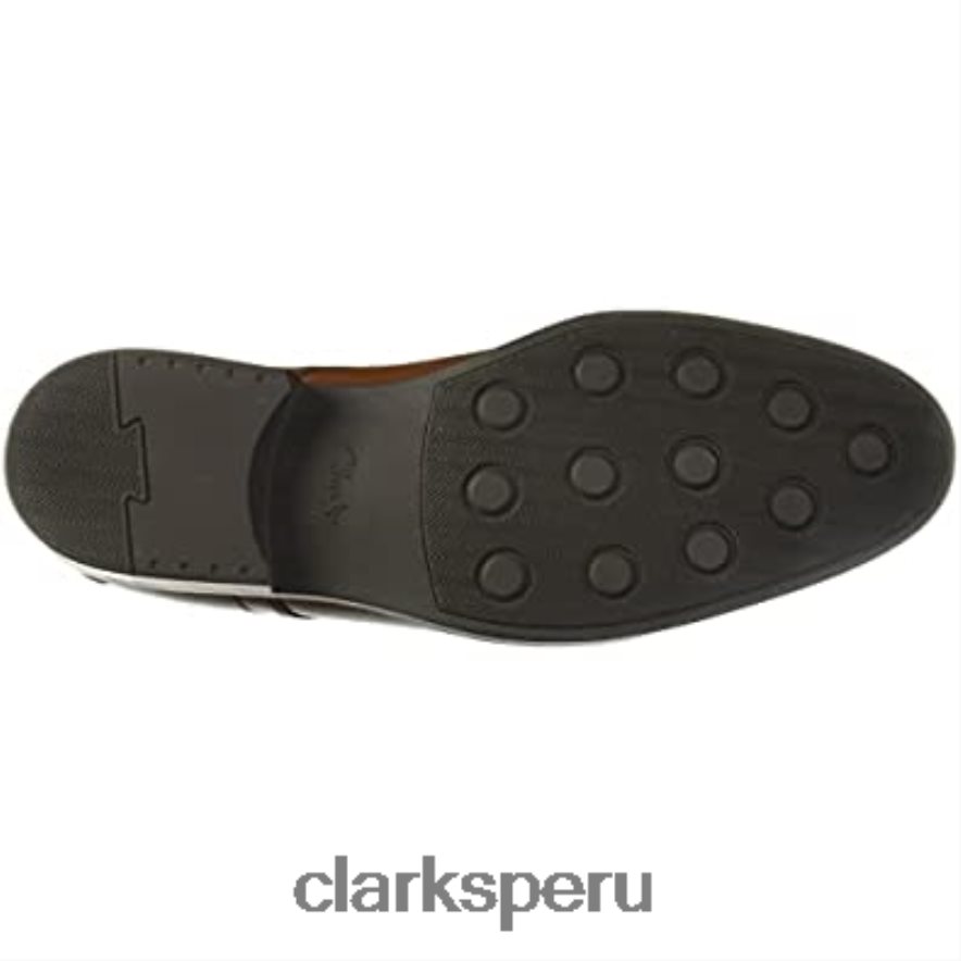 gorra whiddon de cuero marrón oscuro para hombre oxford clarks hombres Clarks 40N4LX1164 cuero bronceado oscuro