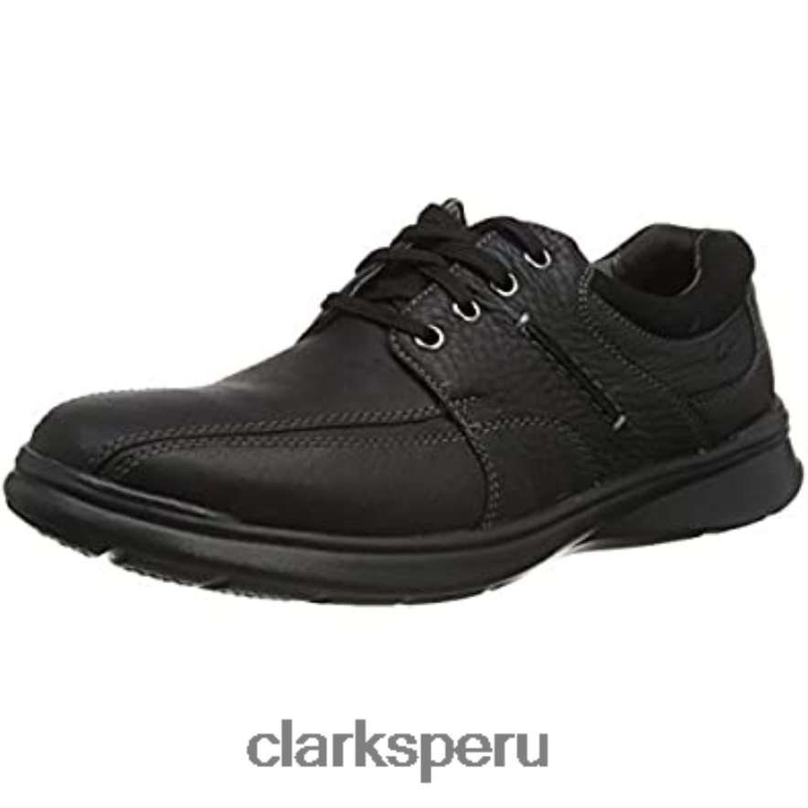zapatos planos cotrell walk oxford para hombre clarks black oily lea hombres Clarks 40N4LX1621 lea aceitosa negra
