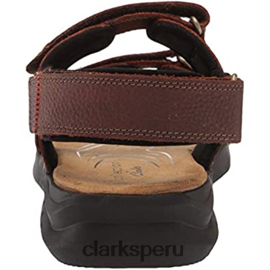 Sandalia Clarks Hapsford Creek de cuero marrón para hombre hombres Clarks 40N4LX2081 cuero caído marrón