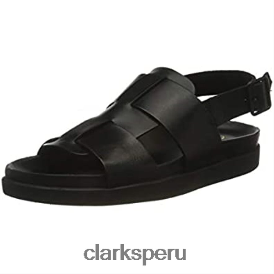 Sandalia clarks negra con correa sunder para hombre hombres Clarks 40N4LX833 cuero negro