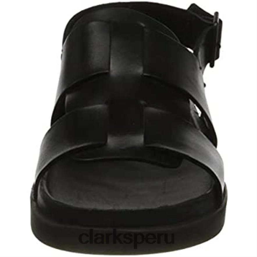 Sandalia clarks negra con correa sunder para hombre hombres Clarks 40N4LX833 cuero negro