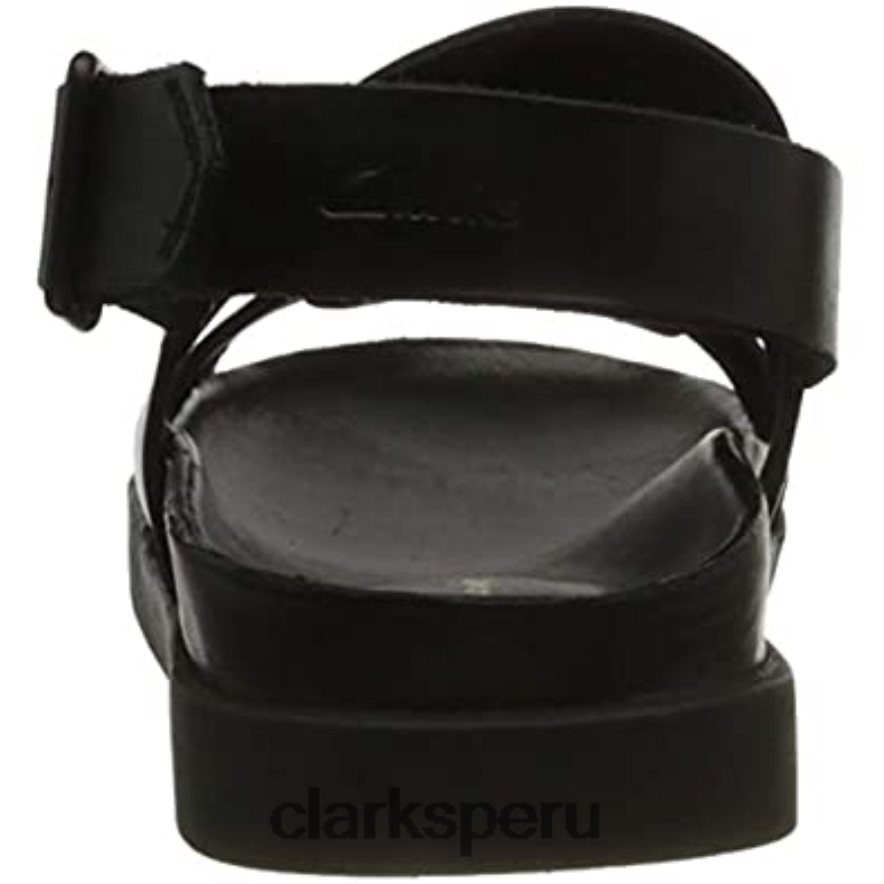 Sandalia clarks negra con correa sunder para hombre hombres Clarks 40N4LX833 cuero negro