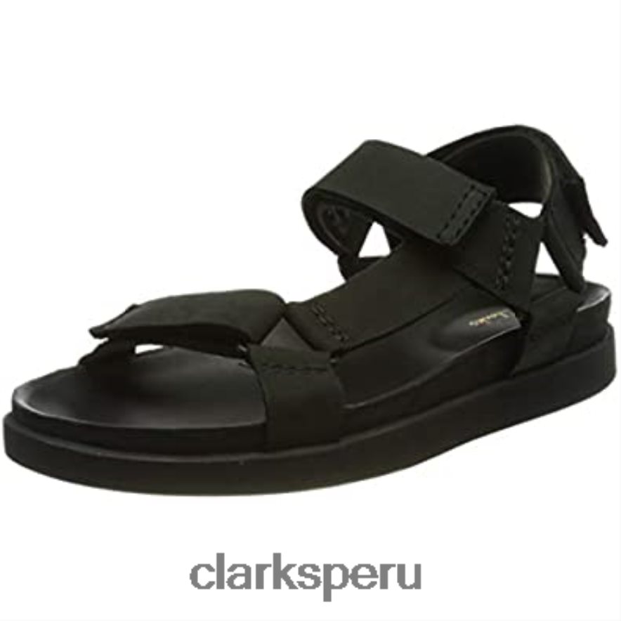 Sandalia clarks sunder range de nobuk negro para hombre hombres Clarks 40N4LX360 nubuck negro