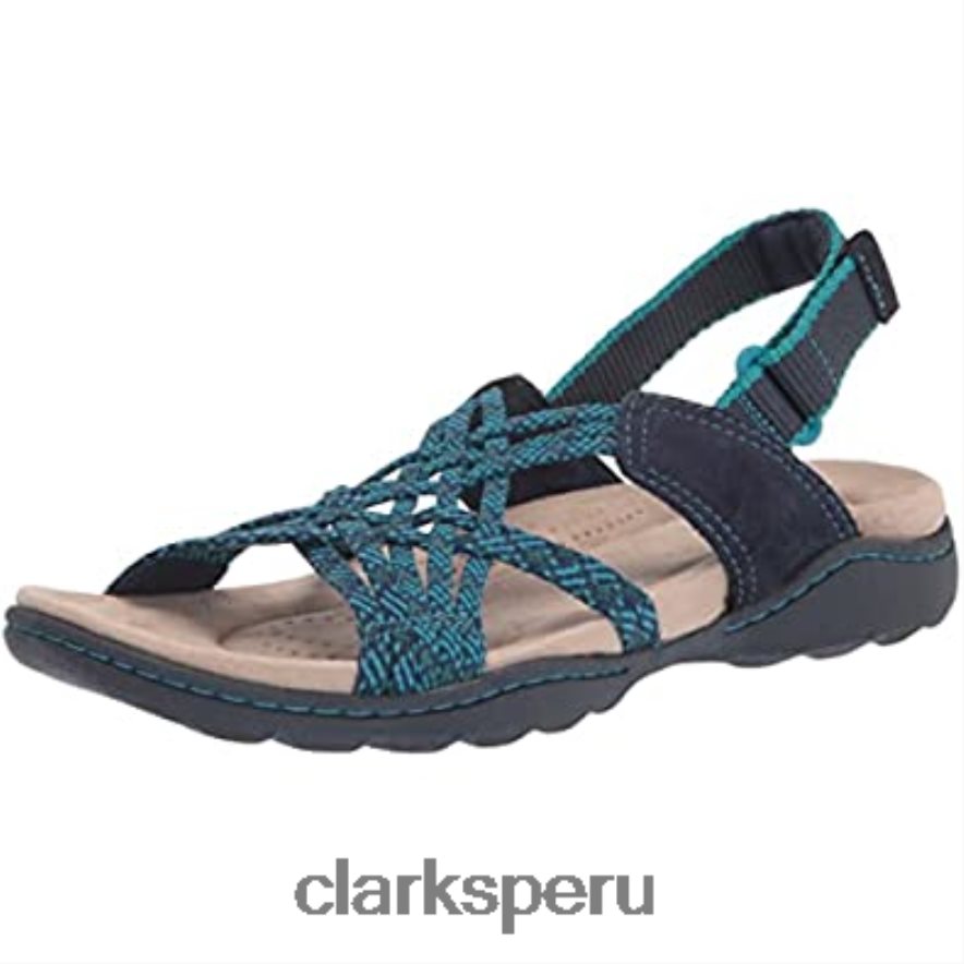 Sandalias Clarks Amanda Easy Fisherman para hombre, color azul marino hombres Clarks 40N4LX2074 combinado azul marino