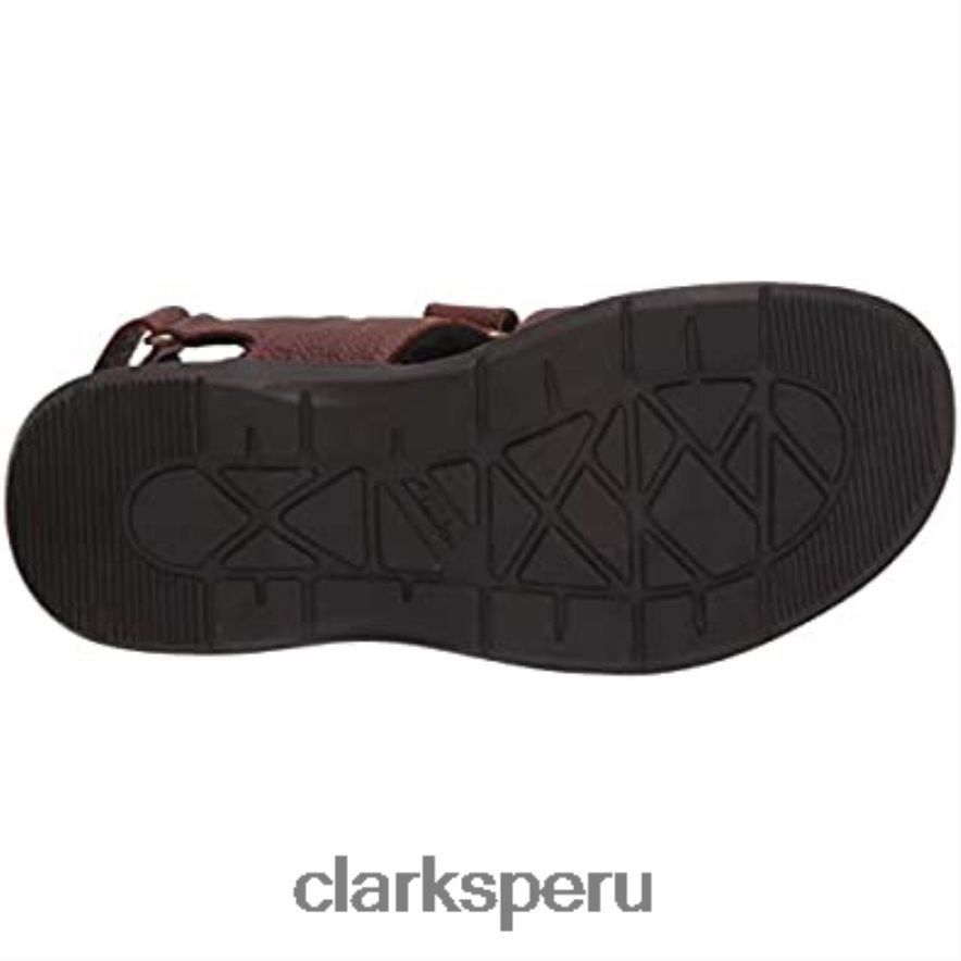 Sandalias Clarks Hapsford Creek para hombre de cuero caído marrón. hombres Clarks 40N4LX2082