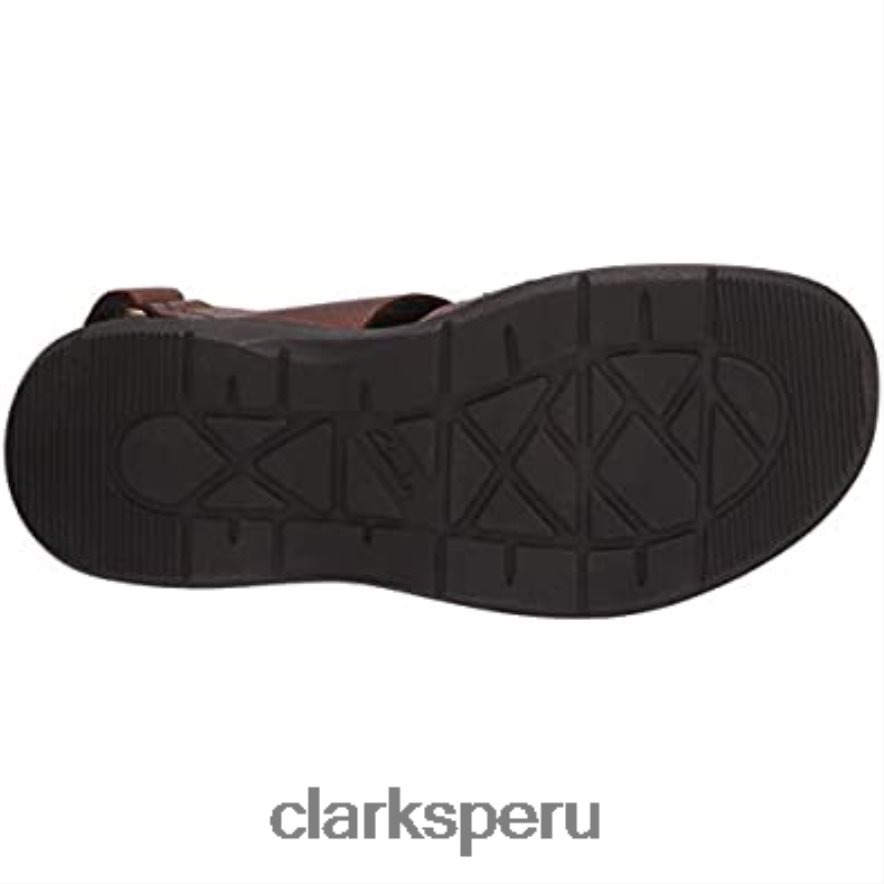 Sandalias de pescador hapsford cove de cuero caído marrón de Clarks para hombre hombres Clarks 40N4LX1841 cuero caído marrón