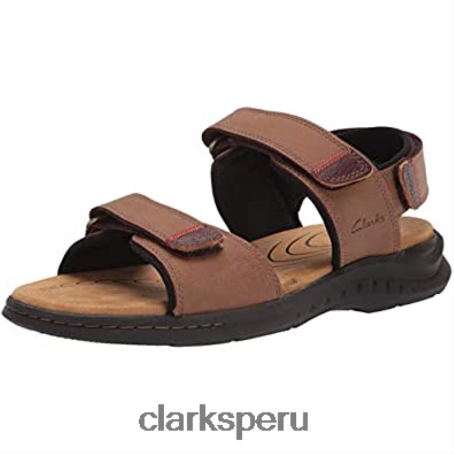 sandalias hapsford creek de cuero tostado para hombre clarks hombres Clarks 40N4LX1860 cuero marrón