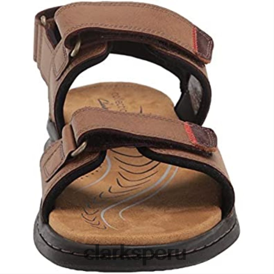 sandalias hapsford creek de cuero tostado para hombre clarks hombres Clarks 40N4LX1860 cuero marrón