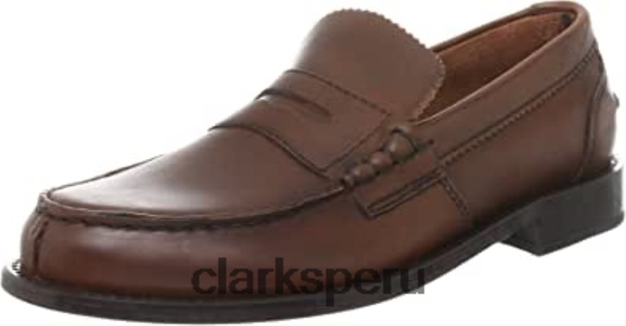 Clarks Beary Loafer Slipper Hombre Marrón Braun (Mid Brown Lea) hombres Clarks 40N4LX1187