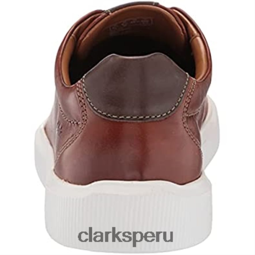 Zapatilla Clarks Cambro Low para hombre de piel color canela oscuro. hombres Clarks 40N4LX1474 cuero bronceado oscuro