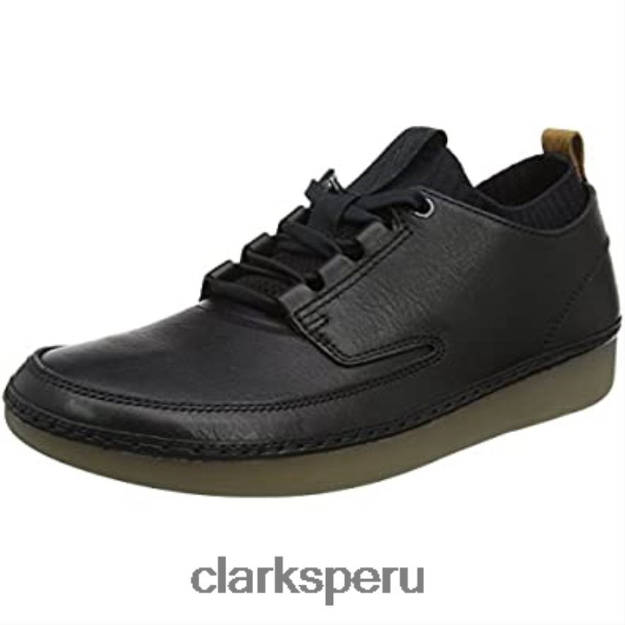 Zapatilla Clarks Nature IV de cuero negro para hombre. hombres Clarks 40N4LX2353 cuero negro