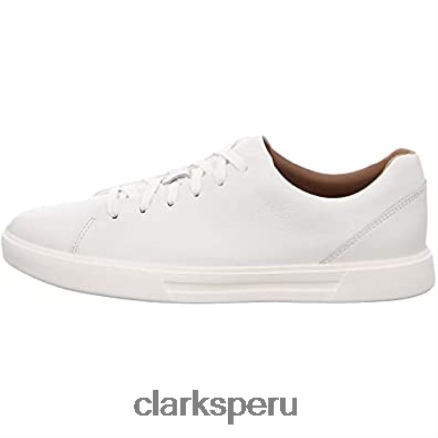 Zapatilla Un Costa Lace Hombre Clarks Piel Blanca hombres Clarks 40N4LX13 cuero blanco
