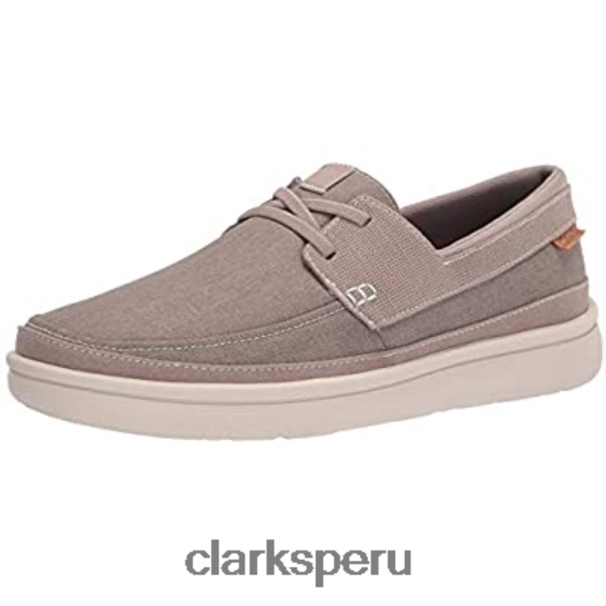 Zapatilla clarks cantal lace de lona piedra para hombre hombres Clarks 40N4LX2483 lienzo de piedra