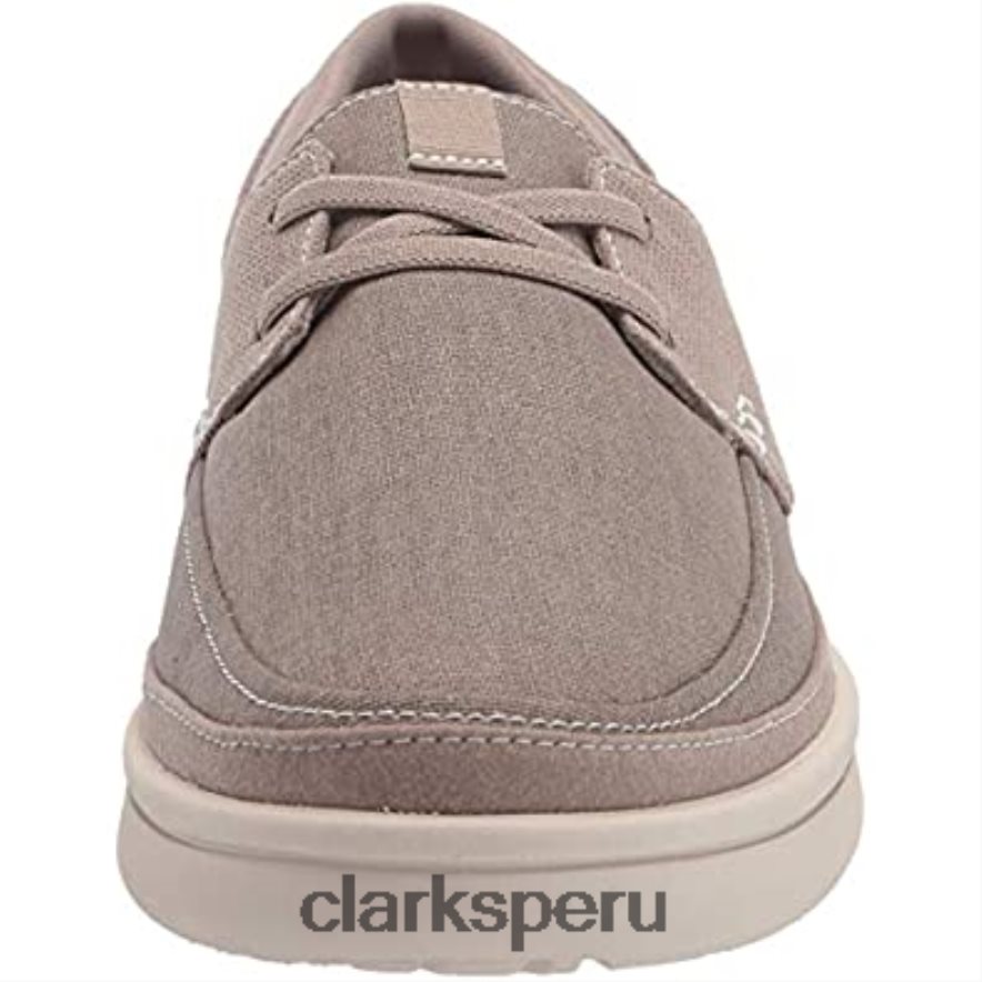 Zapatilla clarks cantal lace de lona piedra para hombre hombres Clarks 40N4LX2483 lienzo de piedra