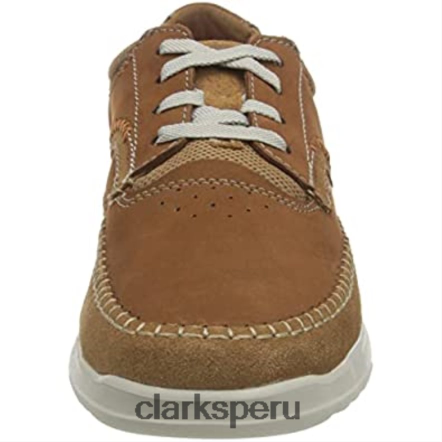 Zapatilla clarks gaskill lace para hombre de nobuk tostado hombres Clarks 40N4LX1826 nubuck bronceado