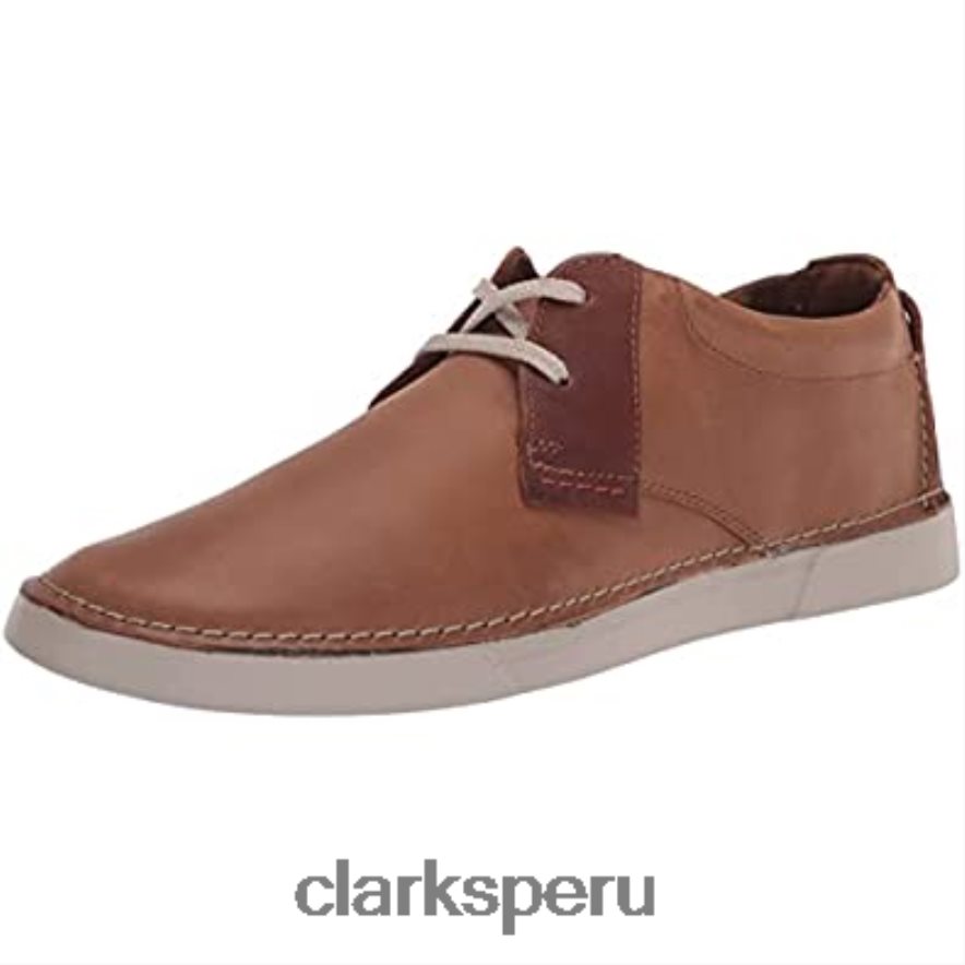 Zapatillas bajas clarks gereld de cuero tostado para hombre hombres Clarks 40N4LX1465 cuero marrón