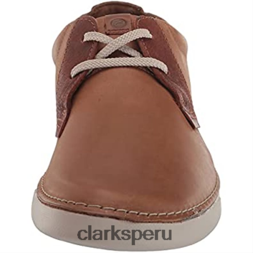Zapatillas bajas clarks gereld de cuero tostado para hombre hombres Clarks 40N4LX1465 cuero marrón