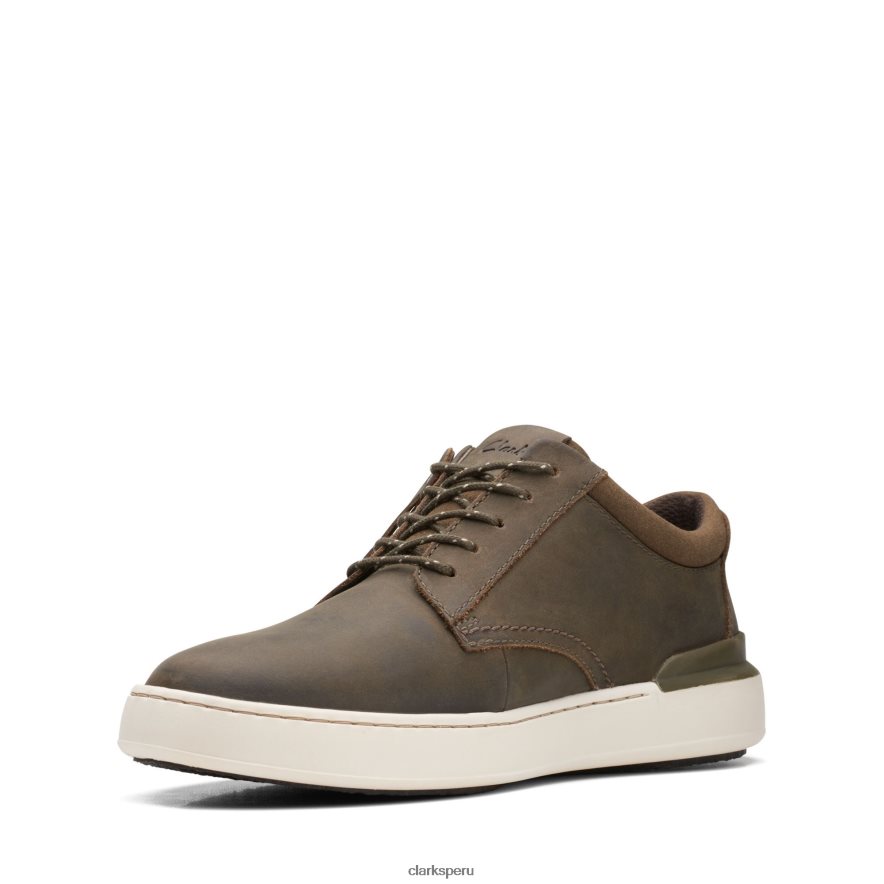 clarks court lite derby de cuero verde oliva hombres Clarks 40N4LX3576 cuero oliva