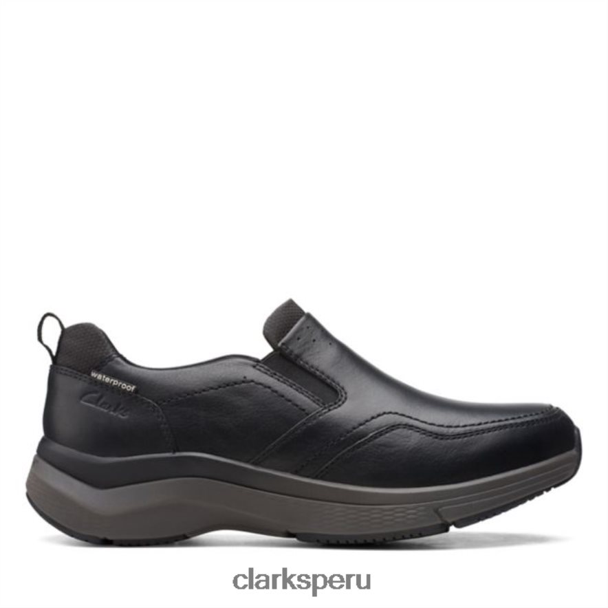clarks wave 20 edge cuero negro cuero negro hombres Clarks 40N4LX6730 cuero negro