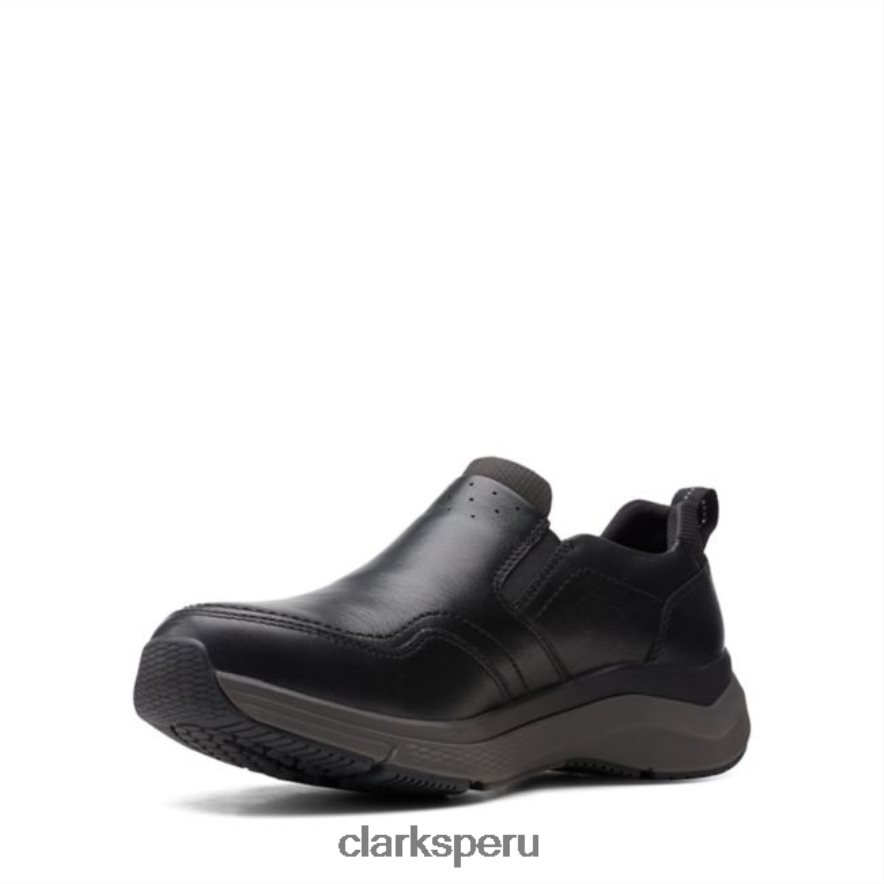 clarks wave 20 edge cuero negro cuero negro hombres Clarks 40N4LX6730 cuero negro