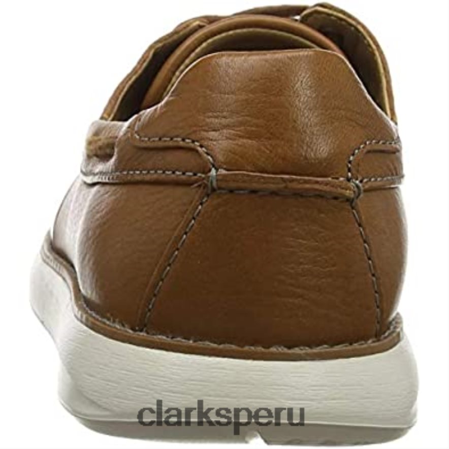 zapatillas bajas con cordones un pilot de cuero marrón tostado para hombre clarks hombres Clarks 40N4LX1620 cuero marrón tostado cuero tostado