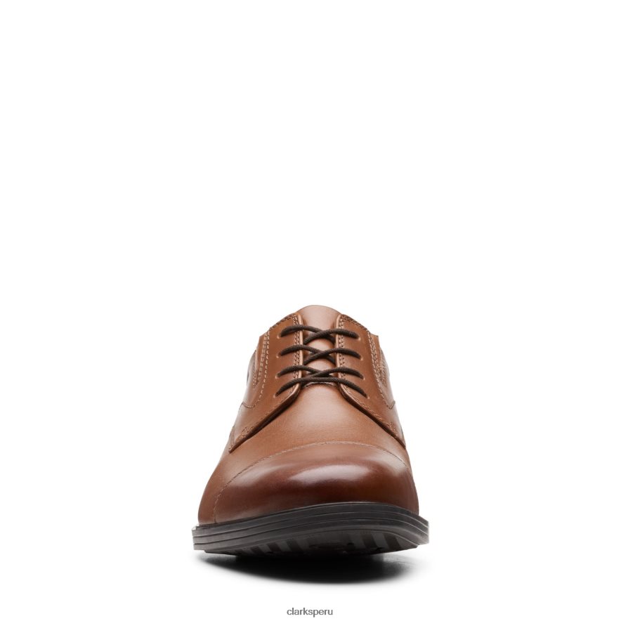 Gorra Whiddon de cuero tostado oscuro de Clarks hombres Clarks 40N4LX3449 cuero bronceado oscuro