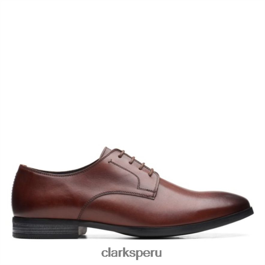 cuero marrón clarks bradish encaje cuero marrón hombres Clarks 40N4LX6656 cuero marrón