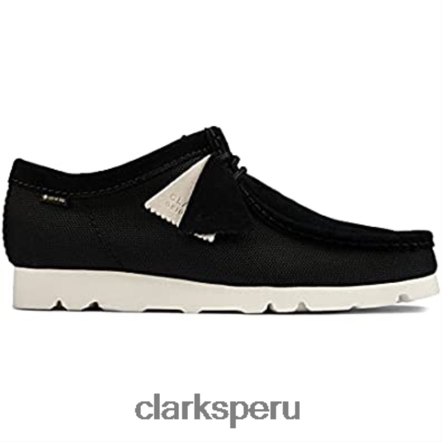 zapatos de vestir originales wallabee gtx para hombre clarks lona negra hombres Clarks 40N4LX631 lienzo negro