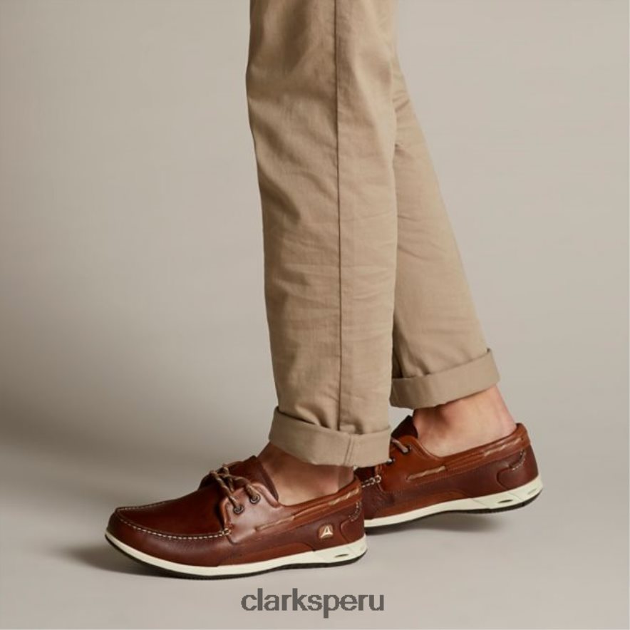 cuero marrón clarks orson harbour cuero marrón hombres Clarks 40N4LX5544 cuero marrón